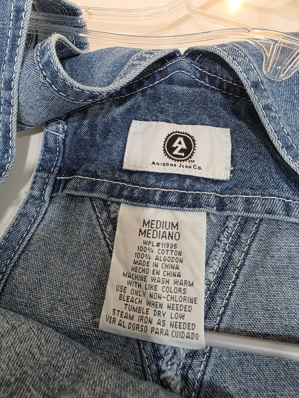 NWT!! BACK TO SCHOOL. Arizona Jean Company Blue Denim Overalls GIRLS MEDIUM. - Picture 9 of 16